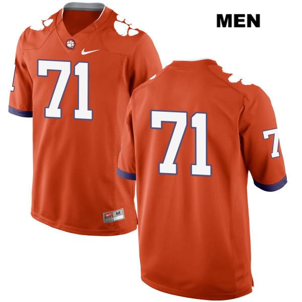 Men's Clemson Tigers #71 Jack Maddox Stitched Orange Authentic Nike No Name NCAA College Football Jersey HWI1446WV